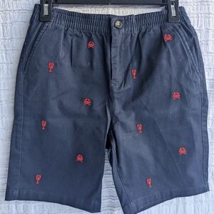 Navy Blue Boy's Shorts with Red Embroidery